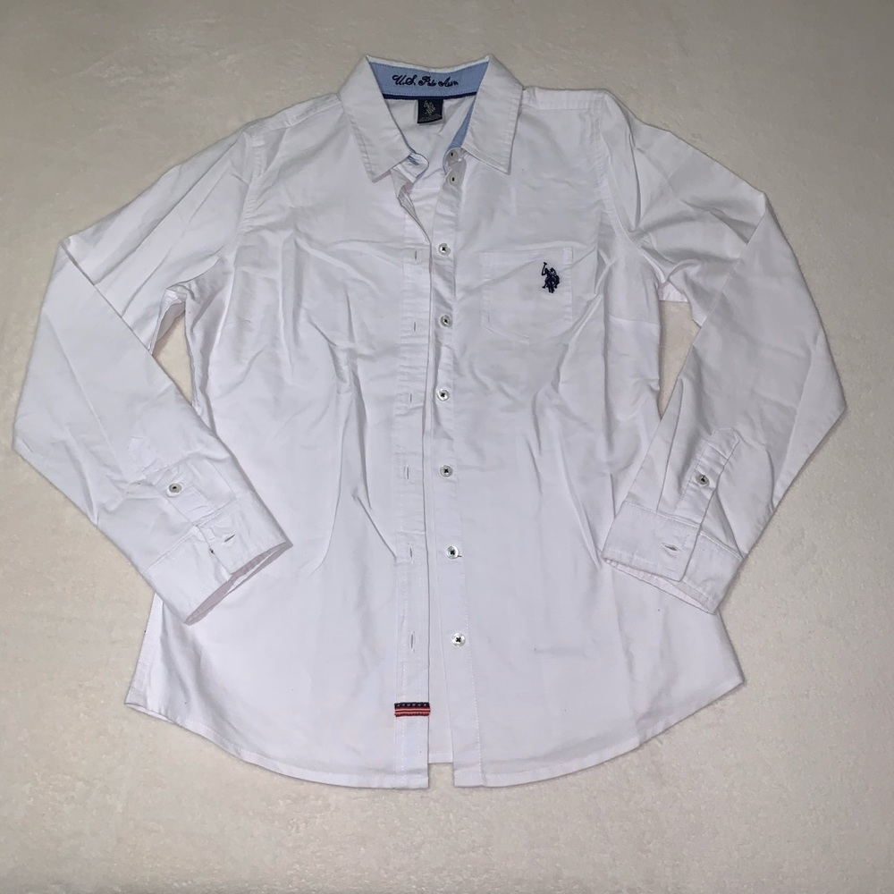 US Polo Assn. White Long-sleeve Button Down Shirt